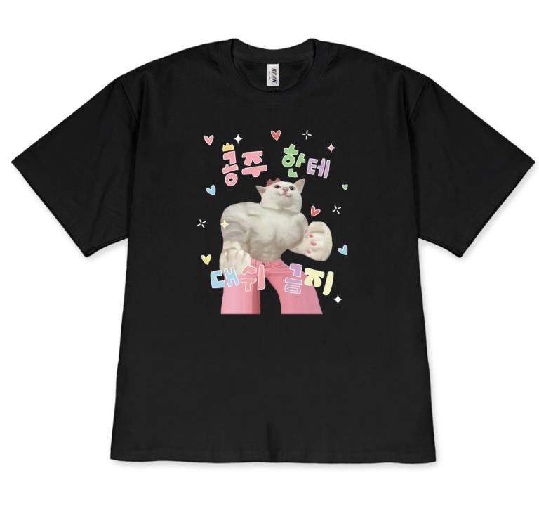 Funny Buff Cat Princess Meme Tee, Soft Breathable Korean Fashion Short Sleeve, Casual Versatile Daily Tops for Women Girls