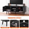 Rattan TV Stand, Boho TV Cabinet for 55 Inch TV, Mid Century Modern TV Stand, Rattan TV Console with Adjustable Shelfs for Living Room, Media Room,