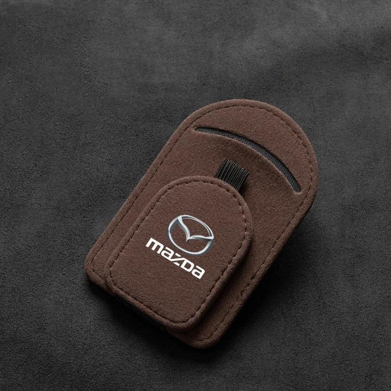 2025 Heißer Auto-Sonnenschutz Multi-Funktionale Aufbewahrungstasche Brillenclip für Mazda 3 6 RX8 RX7 Axela Atenza MX5 CX9 CX3 CX5 CX7 323 626