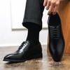 Fashion 2025 Brand Fashion Pointed Business Casual Leather Shoes High Quality Men's Comfortable Soft Leather Lace Carving Low Top Shoes
