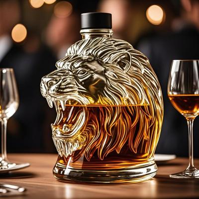 Copo de Vinho Leão Decantador Dispensador de Licor Garrafa Decantadora Whisky Perfil de Animal Recipiente de Vinho Decantador de Whisky