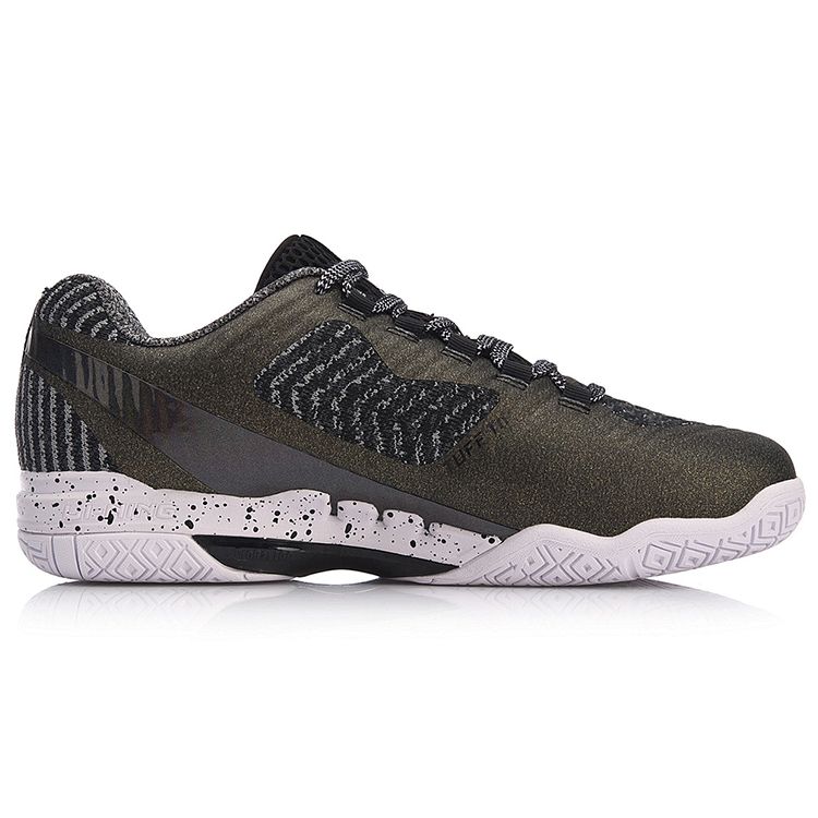 Li Ning Pioneer Shock Absorption Rebound Low Top Running Shoes Unisex Sneakers Black Green AYAN011-2