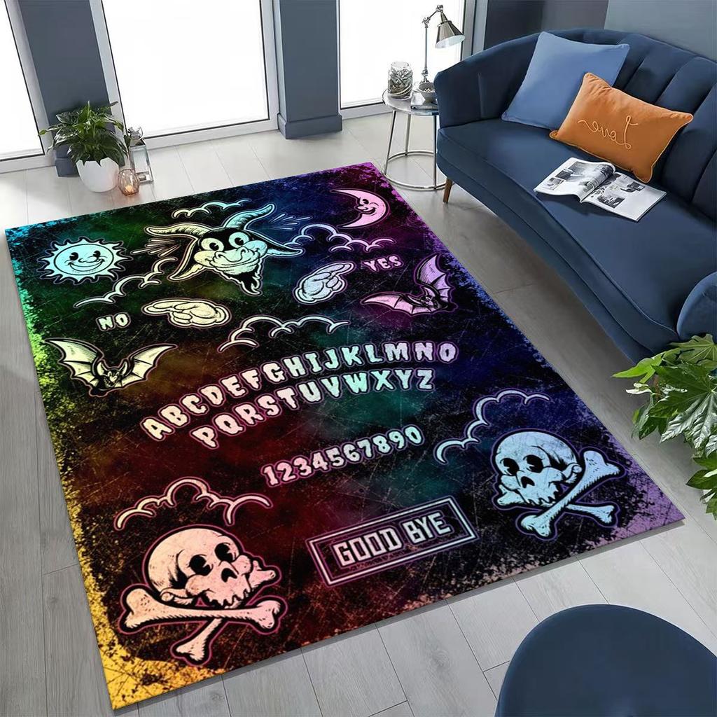 3D Retro Witch Ouija Gothic Spirit Board Rug for Bedroom Living Room Sofa Home Doormat Decor, Large Kids Play Non-slip Floor Mat