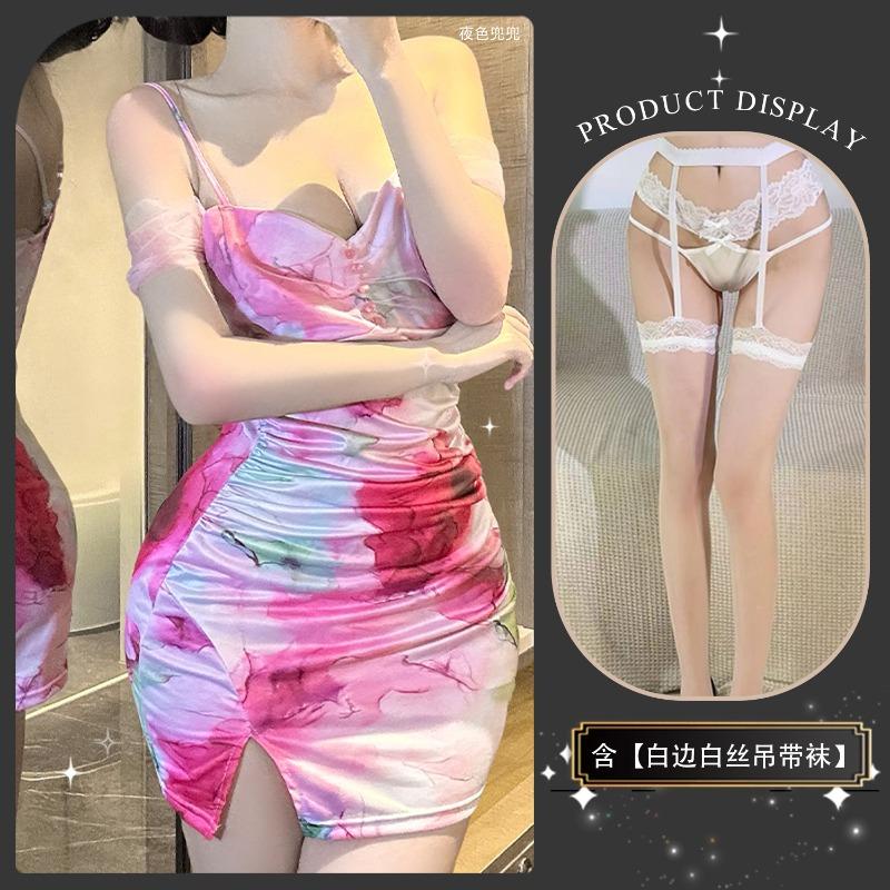 Pure desire sexy suspender sexy underwear new summer spice girl style printing tight and thin nightclub hip skirt women
