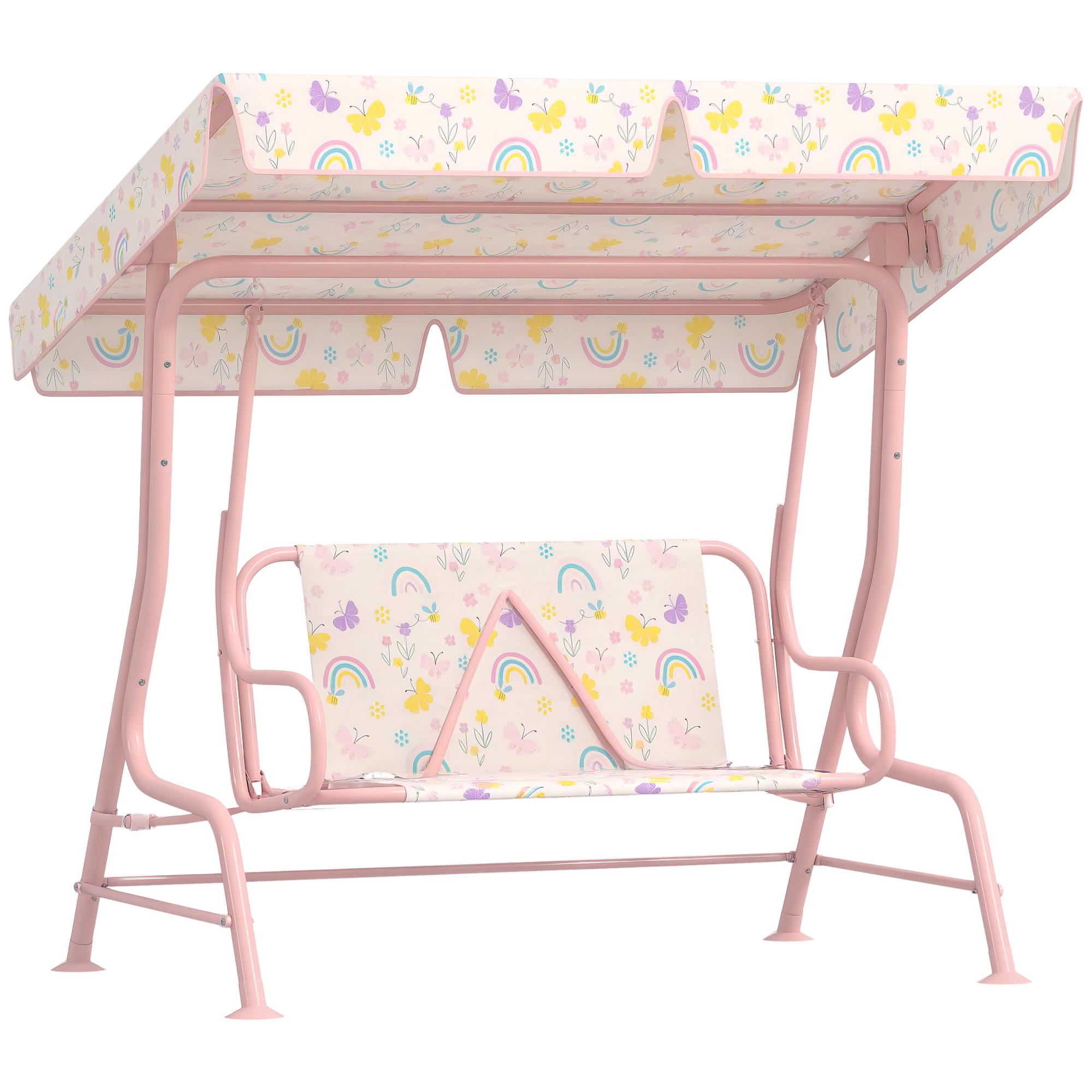 Children`s garden swing, steel frame, 2-seater