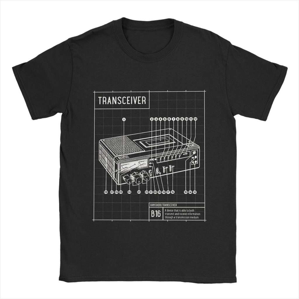 Vintage Ham Radio Pánské tričko Čistá bavlna Humorná trička Kulatý výstřih Krátký rukáv Oblečení Nápad na dárek