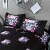3pcs Soft and Comfortable Skull Flower Print Duvet Cover Set for Bedroom and Guest Room - Includes 1 Duvet Cover and 2 Pillowcas