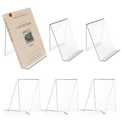5pcs Acrylic Book Stand Without Ledge for Displaying Pictures, Books, Artworks
