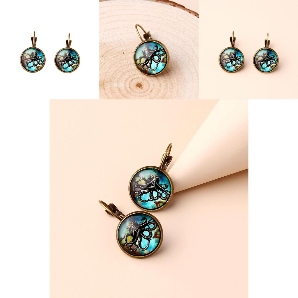 Ocean Animal Resin Earrings With Gold Plating For Women Birthdays And Holidays