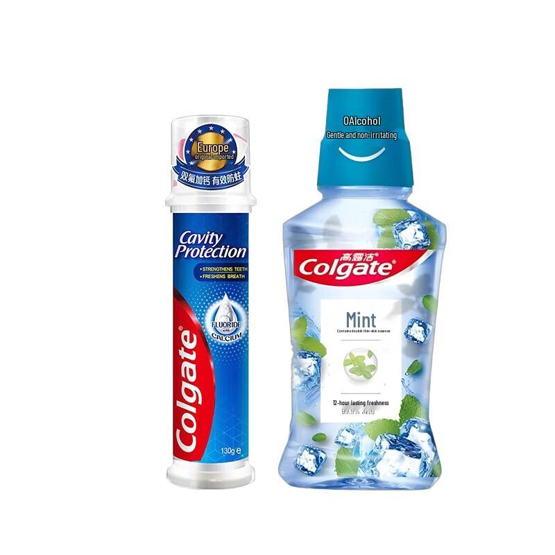 Colgate Oral Care Combo: Peppermint Mouthwash & Anti-Cavity Toothpaste