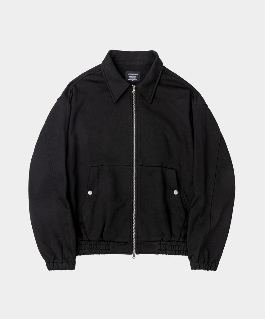 Lettercomo Heavy Cotton Blouson Sweatjacket Black