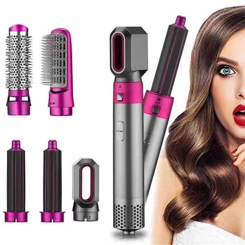 Multi-Function Hair Styling Tool: 5-in-1 Dryer, Curling Iron, Ionic Hot Air Brush, and Straightener