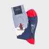 Skiing Bears Sock Navy/Red
