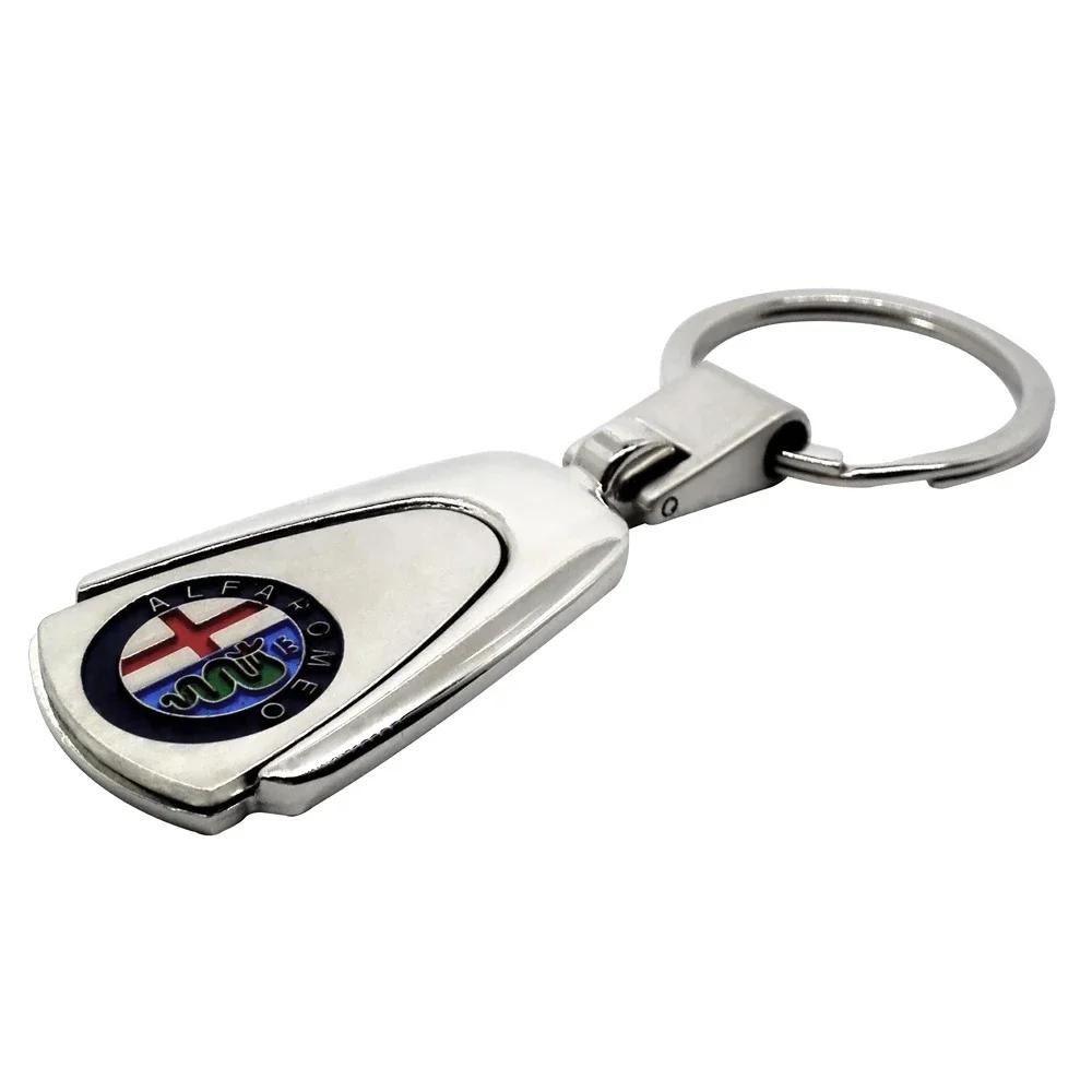 

2026 Hot Sticker Alloy Car Pendant Keyring Keychain Key Chain for Alfa Romeo 156 Tonale Brera 159 155 Mito Giulia 147 GT Giuliet