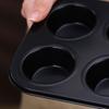 1PC Carbon Steel Non Stick Cupcake Pan Black Quick Release Muffin Tins Tray for Home Baking and Kitchen Use