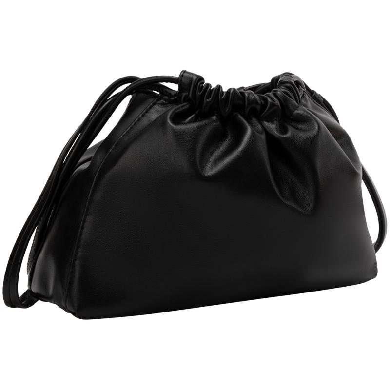 Calvin Klein Cute Drawstring Letter Embossed Pouch Bag Women Shoulder Bag Space-Black DH3771-BAE