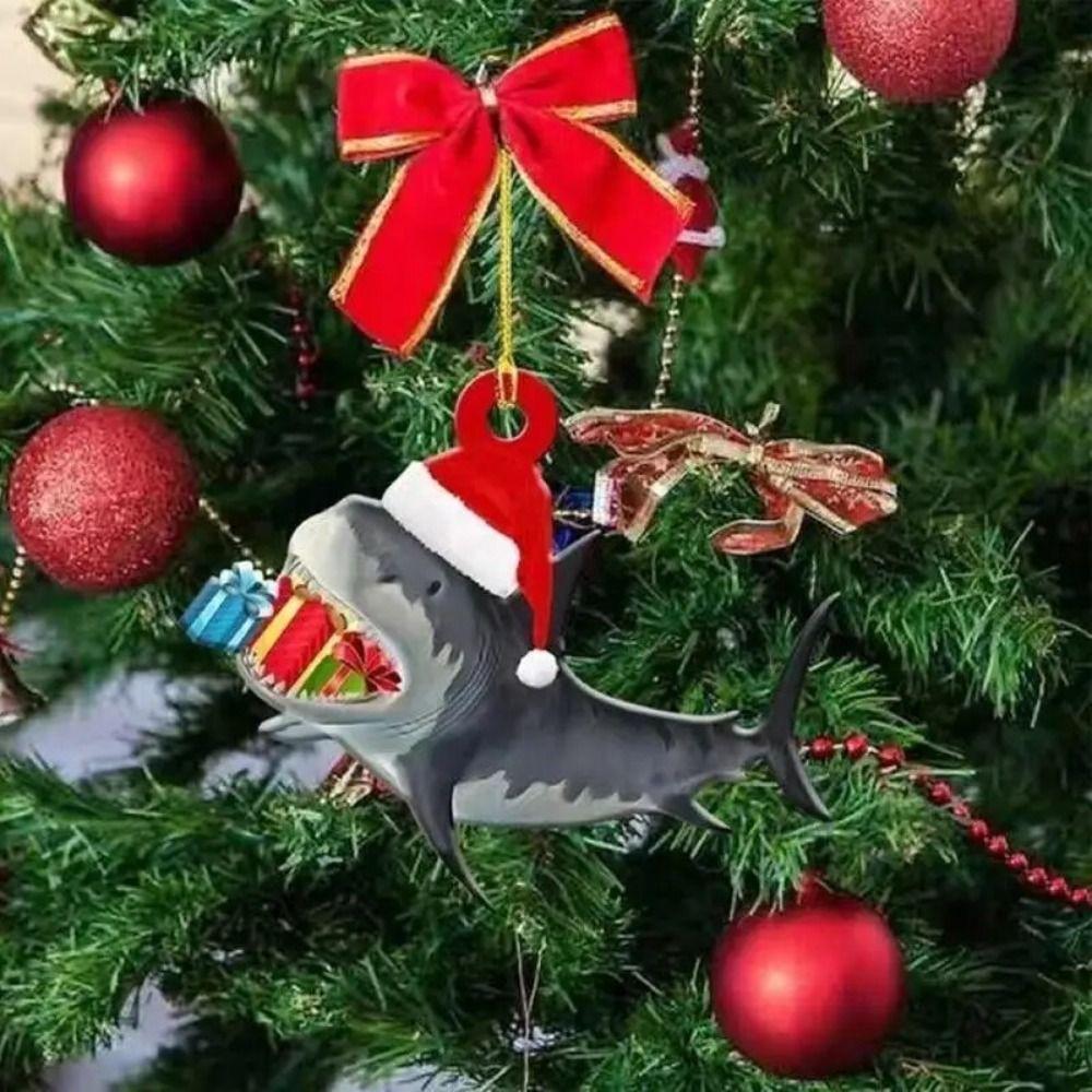 

Marine Animal Christmas Shark Pendant Acrylic Christmas Tree Decoration Kids Gift
