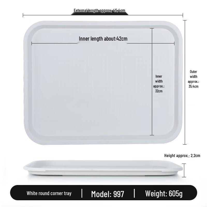 Rectangular Plastic Fast Food & Serving Tray