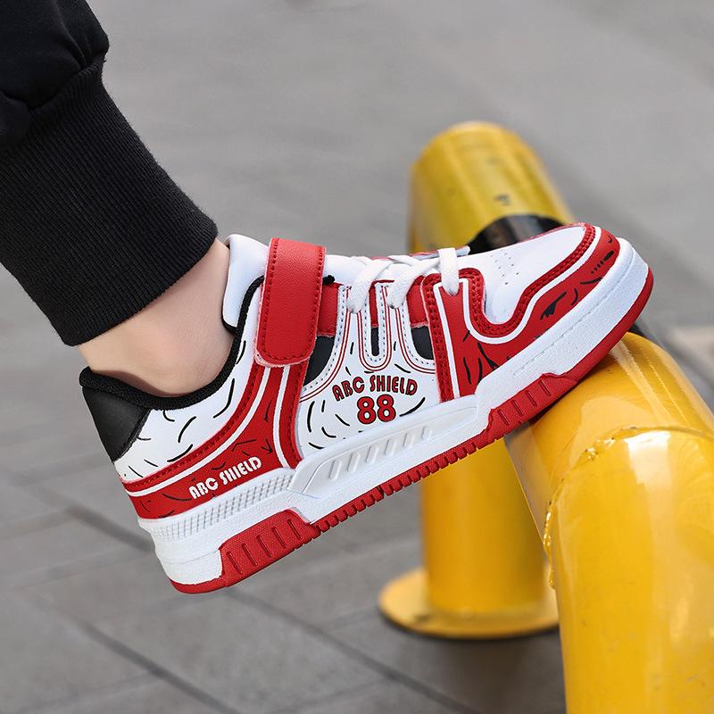 Longhong Spring and Autumn Middle-aged and Older Children's Boys' Sports Shoes Natal Children's Leisure Red Tide Girl Board Shoes