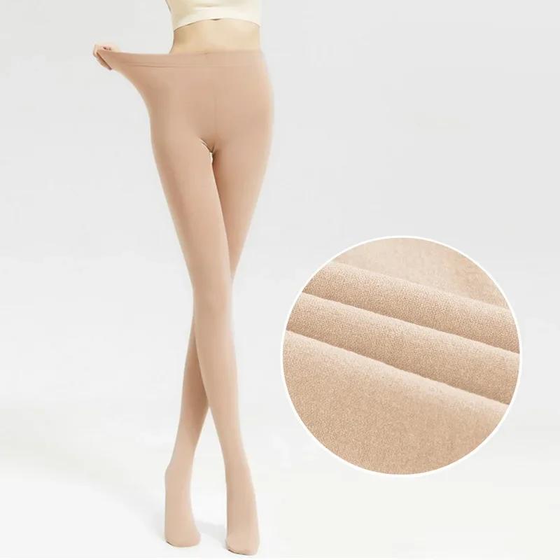 Winter Warm Bottoms Solid Thickened Velvet Warm Bottoms High Waist High Elastic Pants Upward Push Tight Pantyhose Women