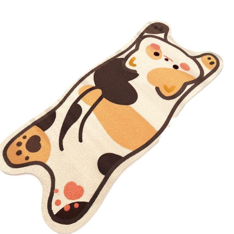 Cute Ins Style Cat Special Shaped Plush Bedroom Carpet Living Room Sofa Blanket Children's Blanket Room Non Slip Bedside Blanket