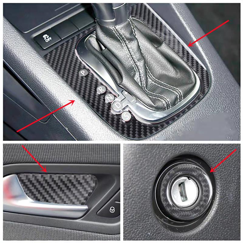 Carbon Fiber Car Interior Trim Strips For Volkswagen VW Scirocco Center Console Gear Shift Frame Panel Sticker Car