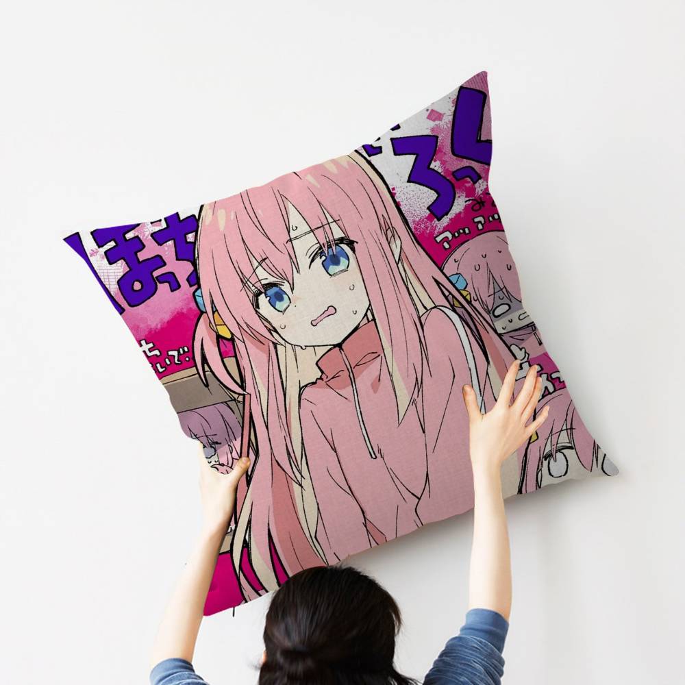Anime Singer B-Bocchi The Rock! Personalized Picture Text Home Decorative Pillows Household Gifts 45x45cm