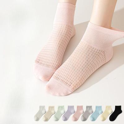 Female Spring and Summer Breathable Sweat Absorption Deodorant Antibacterial Boneless Small Fresh Tube Socks