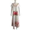Women's Floral Print Maxi Dress Short Sleeve V Neck Swing Dress Boho Flowy A-Line