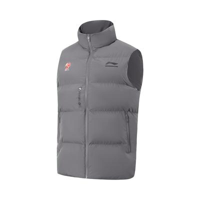 Li Ning Stand Collar Logo Letter Zipper Vest Men Vests AMMV005-3