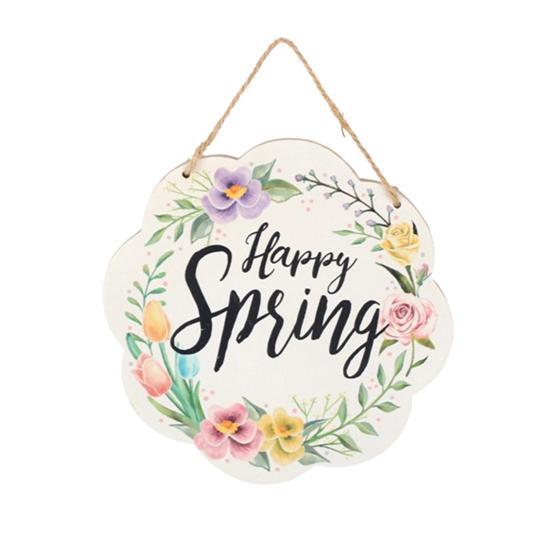 

Happy Easter Spring Wooden Hanging Decoration Farmhouse Rustic Holiday Easter Party Front Door Wall Hanging Sign Hanger Ornament Pendant