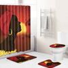 Tapete de Banheiro Antiderrapante para Mulheres Afro-Americanas, Tapete Combinado com Cortina de Chuveiro, Estilo Europeu e Americano Mulher Explosão