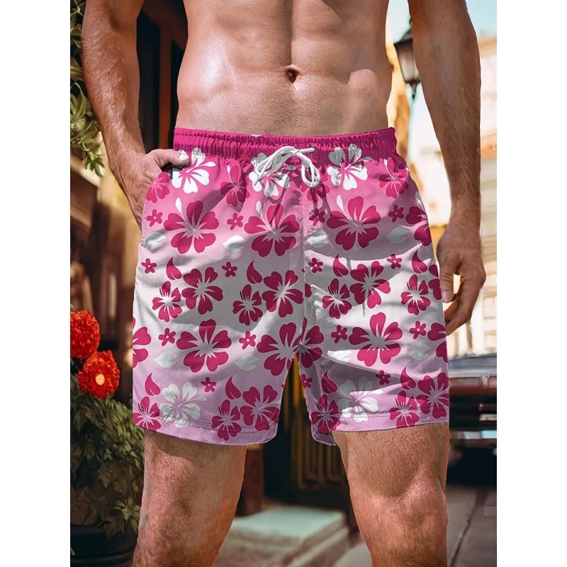 Summer Men's Beach Vacation Hawaiian Style 3D Printed Shorts Street Fashion Y2K Shorts Breathable Loose Fit Fitness Swim Trunks