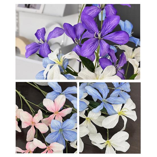 4 Pcs Artificial Renanthera Flower 29 Inch Long Stem Fake Orchid