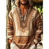 T-shirt casual da uomo a maniche lunghe con stampa