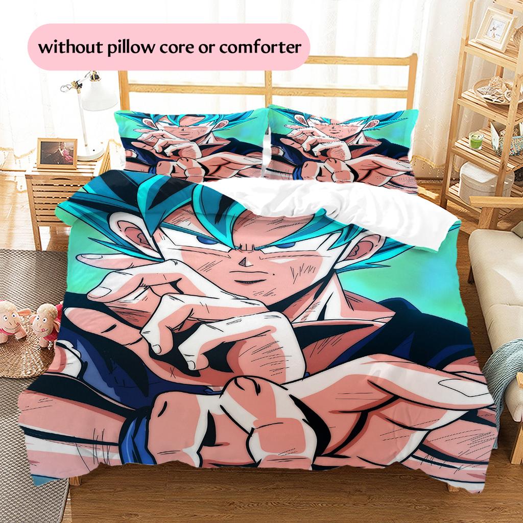 Son Goku Vzor Dragon Ball Povlečení Domácí Dekorace Narozeninový Dárek (1 * povlak na peřinu + 2 * povlak na polštář, bez jádra)