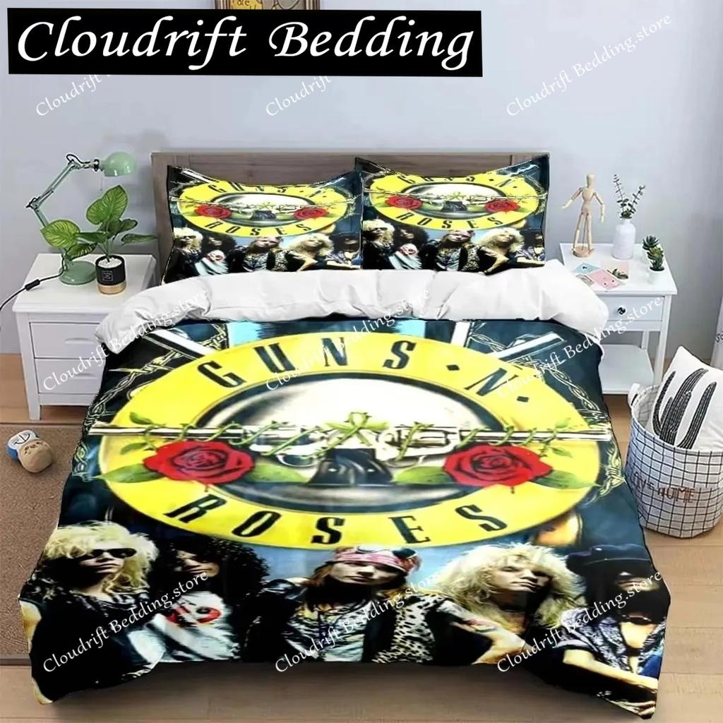 Guns N'roses Band Retro Bedding Sets Exquisite Bed Supplies Set Bed Comforter Luxury Birthday Gift Duvet Cover Set