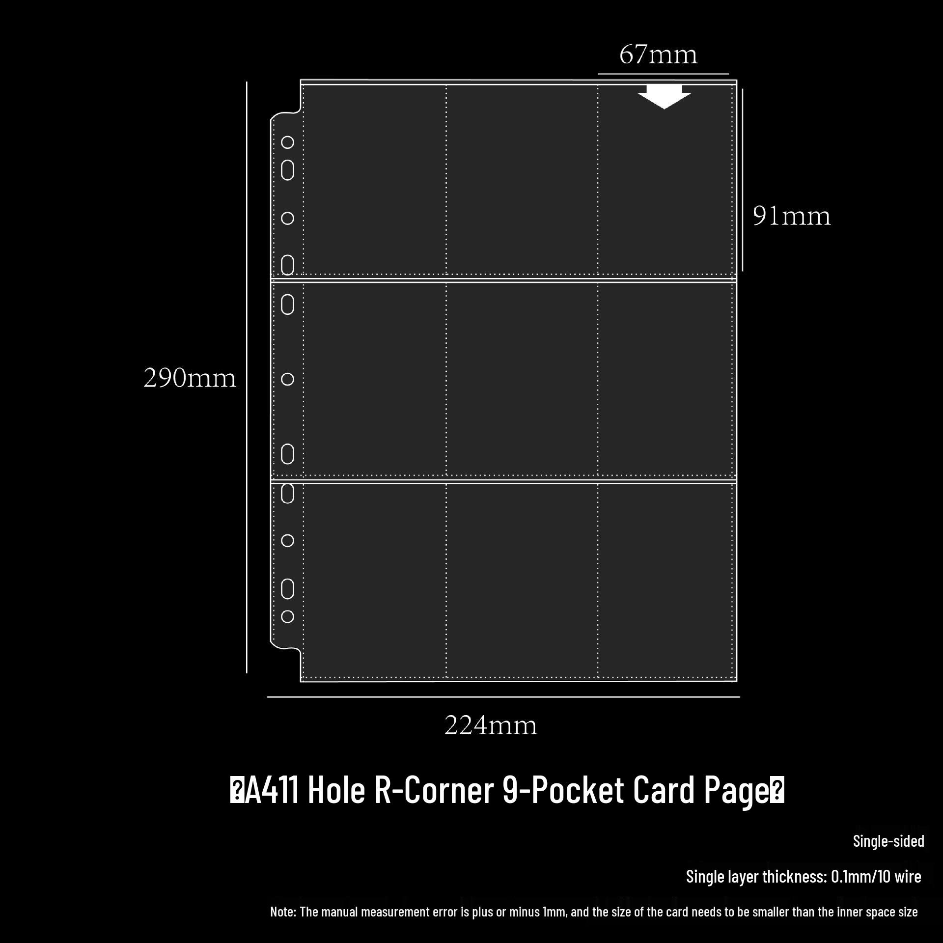 

Transparent PP Card Album Refill Pages - 1, 2, 4, 6, 9 Grid Options