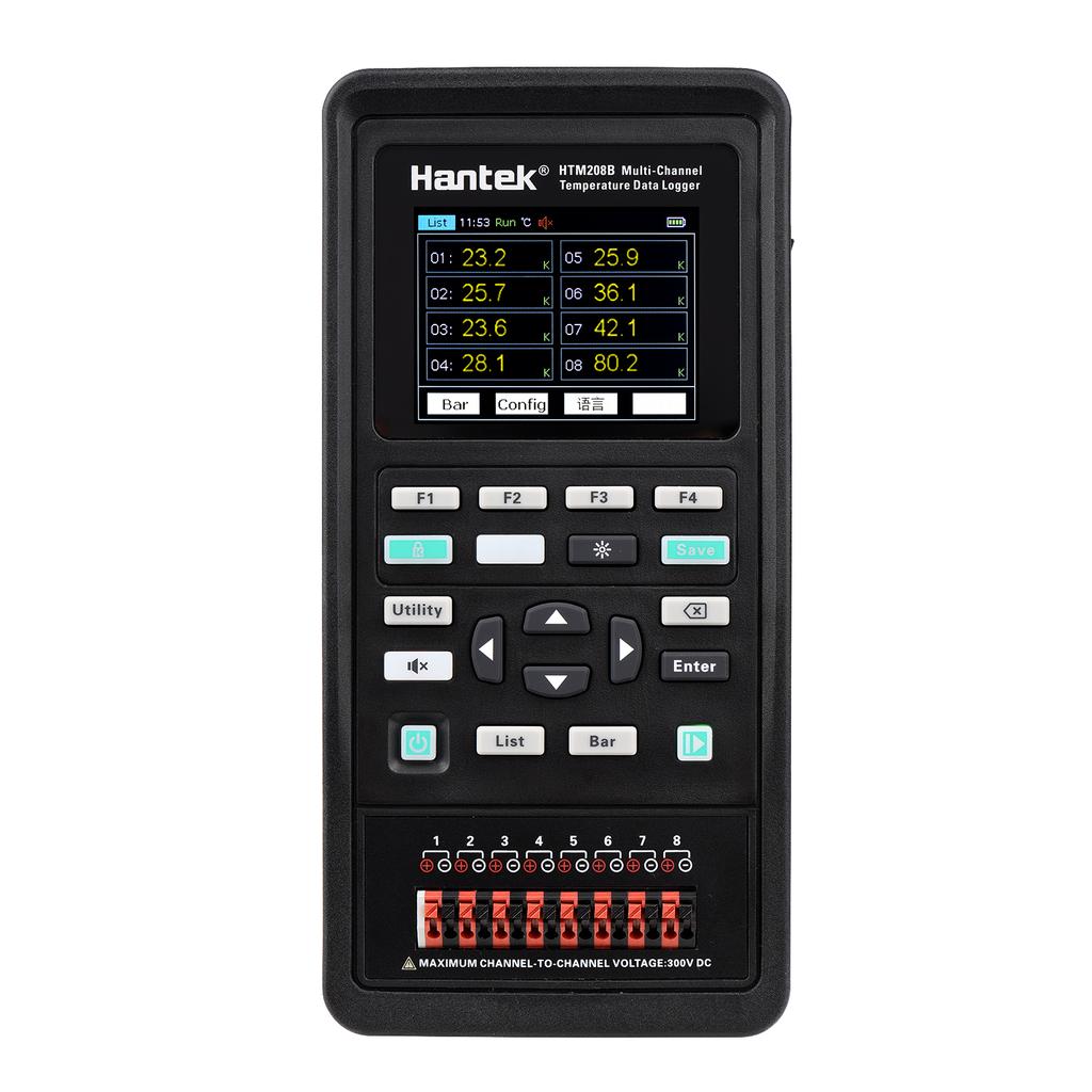 Hantek HTM208B 8-channel Temperature Data Logger Rechargeable Handheld Temperature-recording