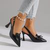 European & American New High-Heel Sandals – Pointed Toe Stiletto Heels, Elegant French Style Lace-Up Open-Back Sandals for Women