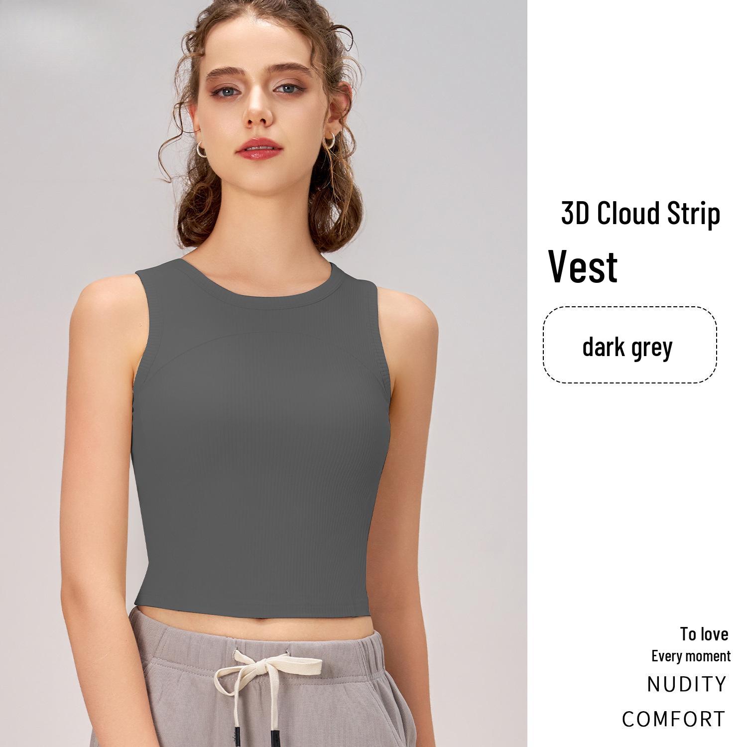 

Женский спортивный топ Jiuyi с длинным подолом, защитой от ударов, рубчатый, для йоги, с фиксированной чашкой, для осени/зимы. S