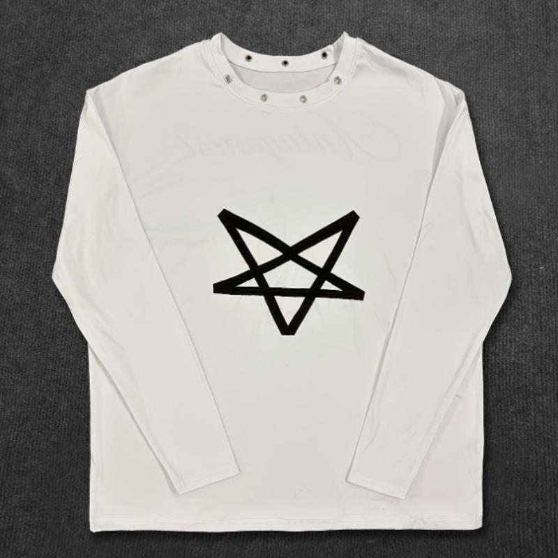 European and American Y2K Street Harajuku Gothic Design Cross Patch Long Sleeve T-shirt