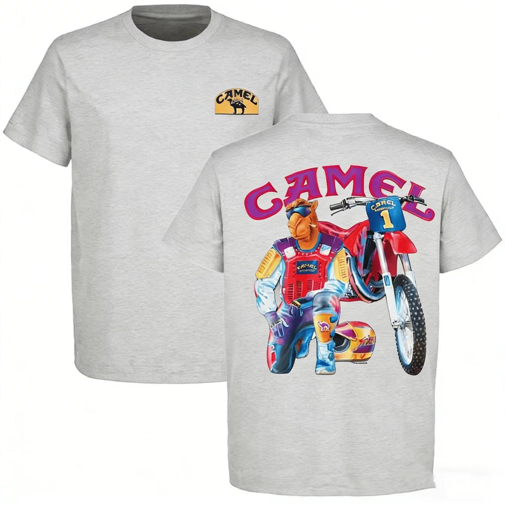 2026 Summer Hot Sale Retro Car Camel Motocycle Graphic T-Shirt Men Women Hip Hop Y2K Gothic Oversized T-shirts