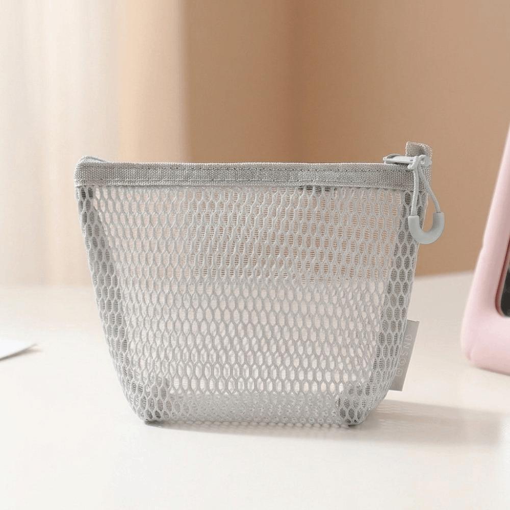 Square Transparent Storage Bag Breathable Mini Zipper Coin Purse Cosmetic Bag Office Organization