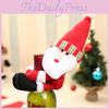 Santa Claus And Snowman Wine Bottle Sleeves With Cartoon Design For Christmas Party Decor