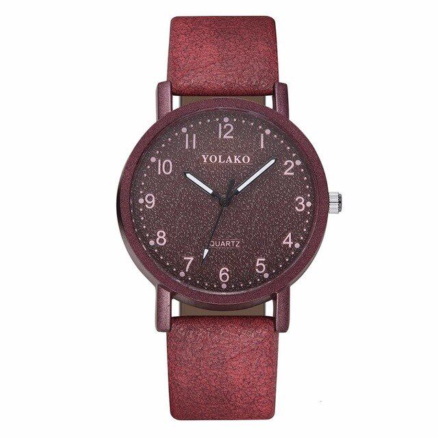 Arabic Numeral Wristwatches for Women, Luxury Casual Leather and Quartz Watches Watch for Dropshipping