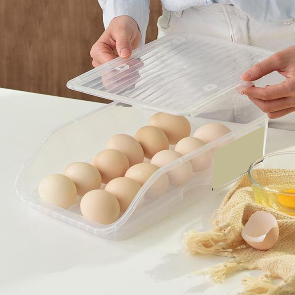 Egg Holder Innovative Auto Rolling Egg   Stacked Egg Tray Fridge Egg Storage Box for Home Kitchen