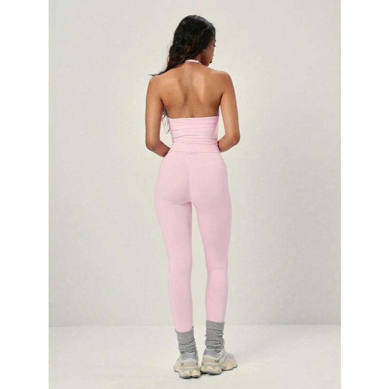 Damen Schwarz Neckholder Crop Top Raffung am Bustier Cami Top