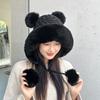 Thickened and Velvet Warm Hat, Winter Double-layer Outdoor Ear Protection, Cold and Windproof Knitted Hat, Women's Wool Hat
