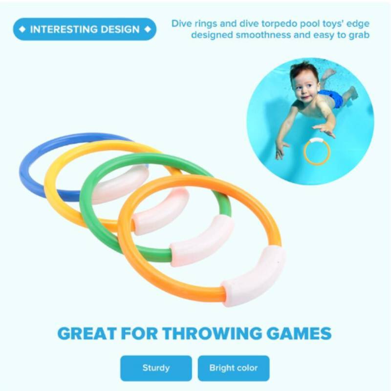 Childrens Diving Toys Set With Interactive Fish And Water Rings For Pool Fun